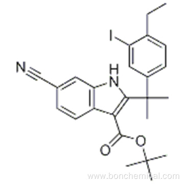 tert-butyl 6-cyano-2-(2-(4-ethyl-3-iodophenyl)propan-2-yl)-1H-indole-3-carboxylate CAS 1256584-75-4